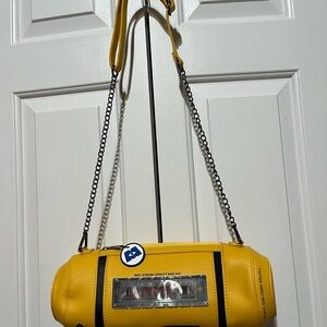 Yellow Monsters, Inc. Scream Canister Crossbody Bag Spirit Halloween Exclusive